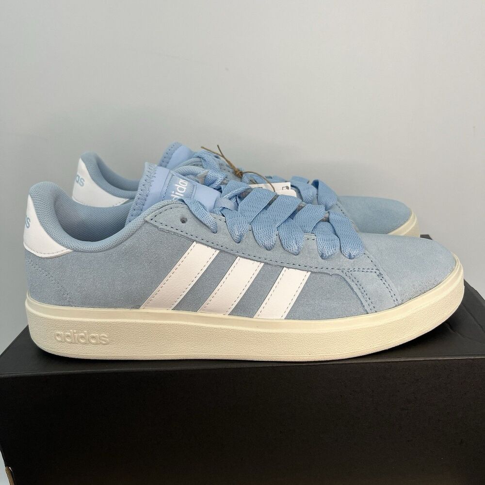 Adidas Grand Court Base 00s Suede Baby Blue White Casual IH6192 Women's Size 10